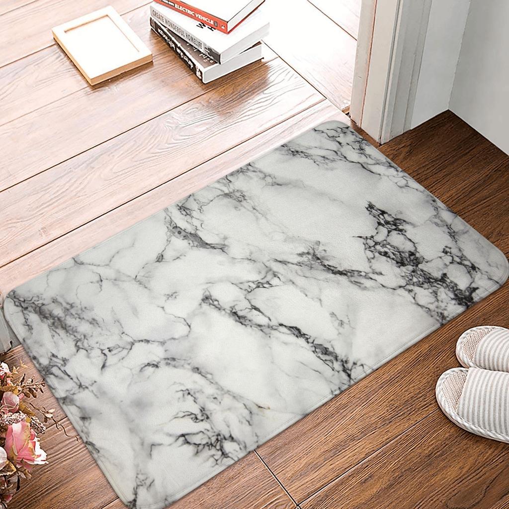 Smoked Black Marble Front Floor Door Entrance Mats Outdoor Abstract Texture Pop Art Kitchen Bathroom Doormat Toilet Carpet Rug