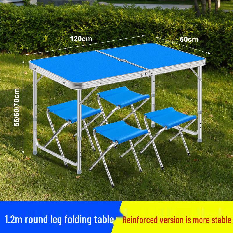 Portable Aluminum Alloy Folding Table and Chair Set for Outdoor Camping and Street Stalls