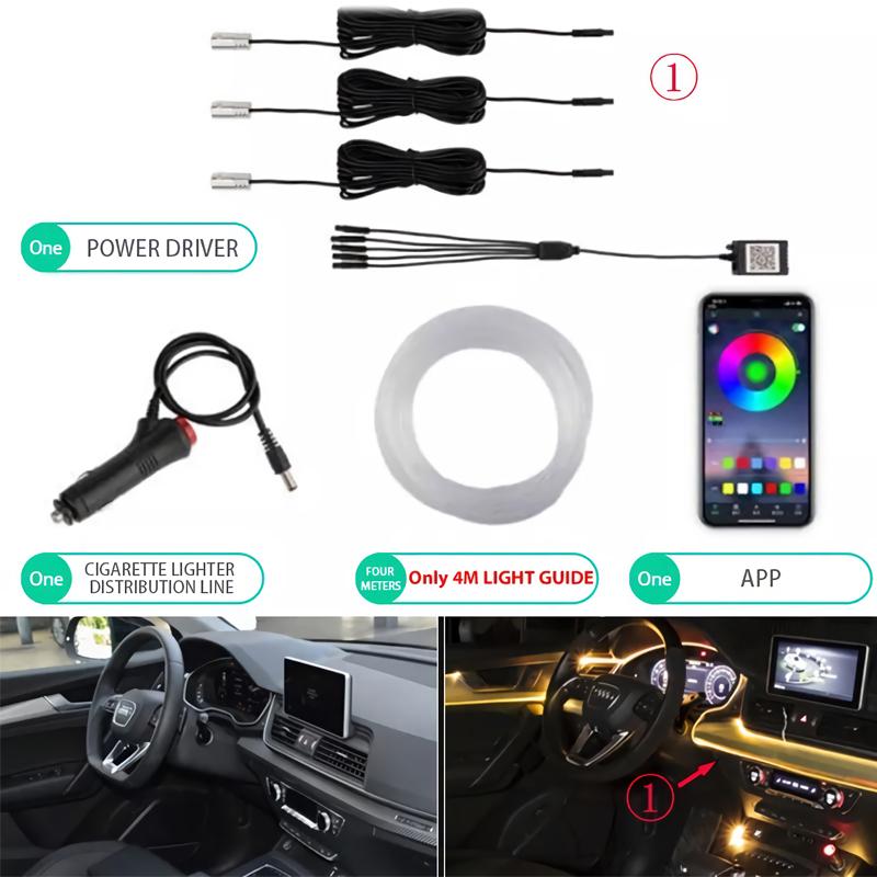 Auto Innenraum Neon RGB LED Streifen Flexibles EL Draht Licht Mit App-Steuerung Umgebungsatmosphäre Streifenlicht Dekorative Lampen