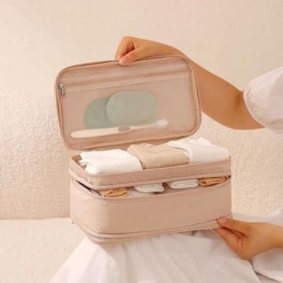 Multi-layer Bra Storage Bag Dustproof Oxford Cloth Travel Underwear Organizer with Handle Double-Sided Portable Socks Pouch