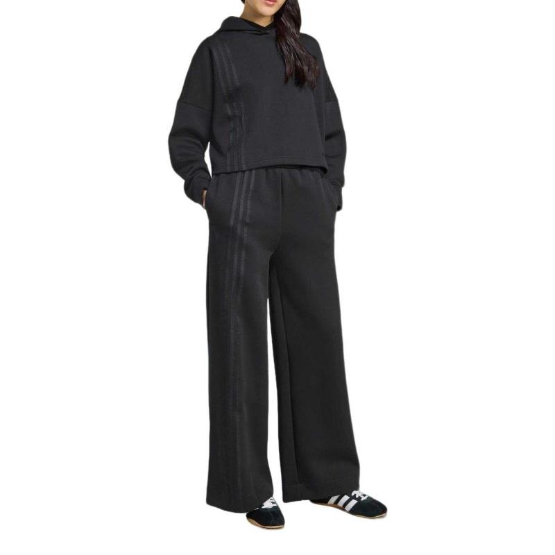 adidas Originals Women's Black Oversized Cropped Hoodie JX2701