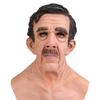 Halloween Smoking Old Lady Mask Latex Headgear Cosplay Old man's hat, grandpa's wig, mask