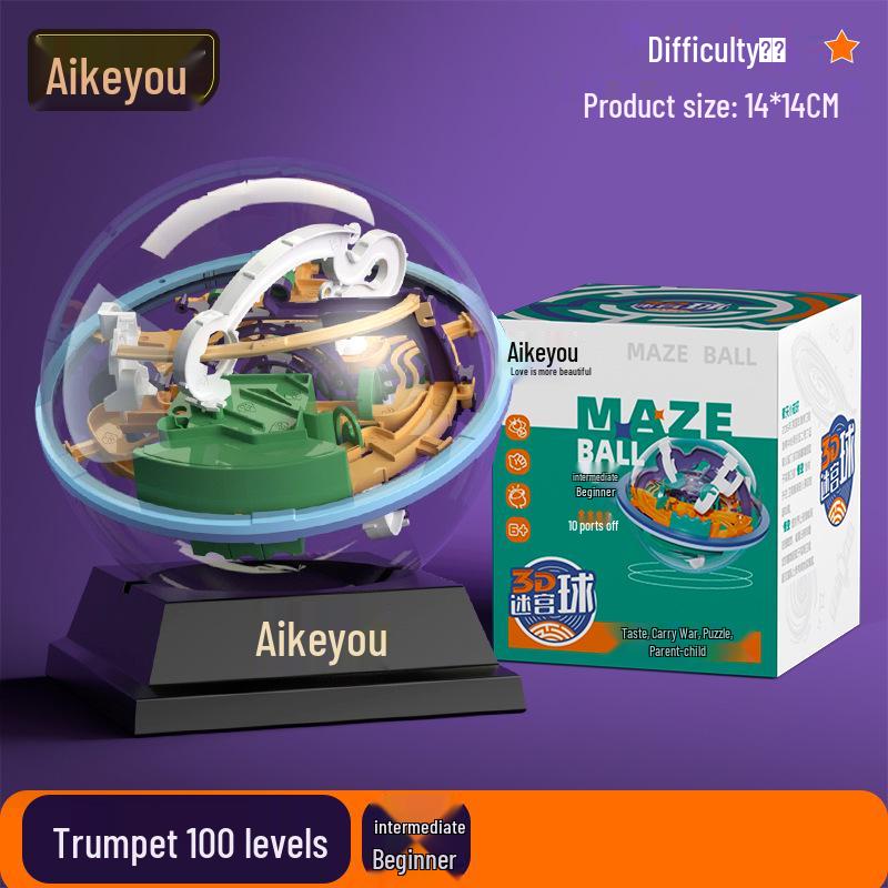 Large Children's 3D Maze Ball Puzzle Toy - Challenge Level Magic Cube