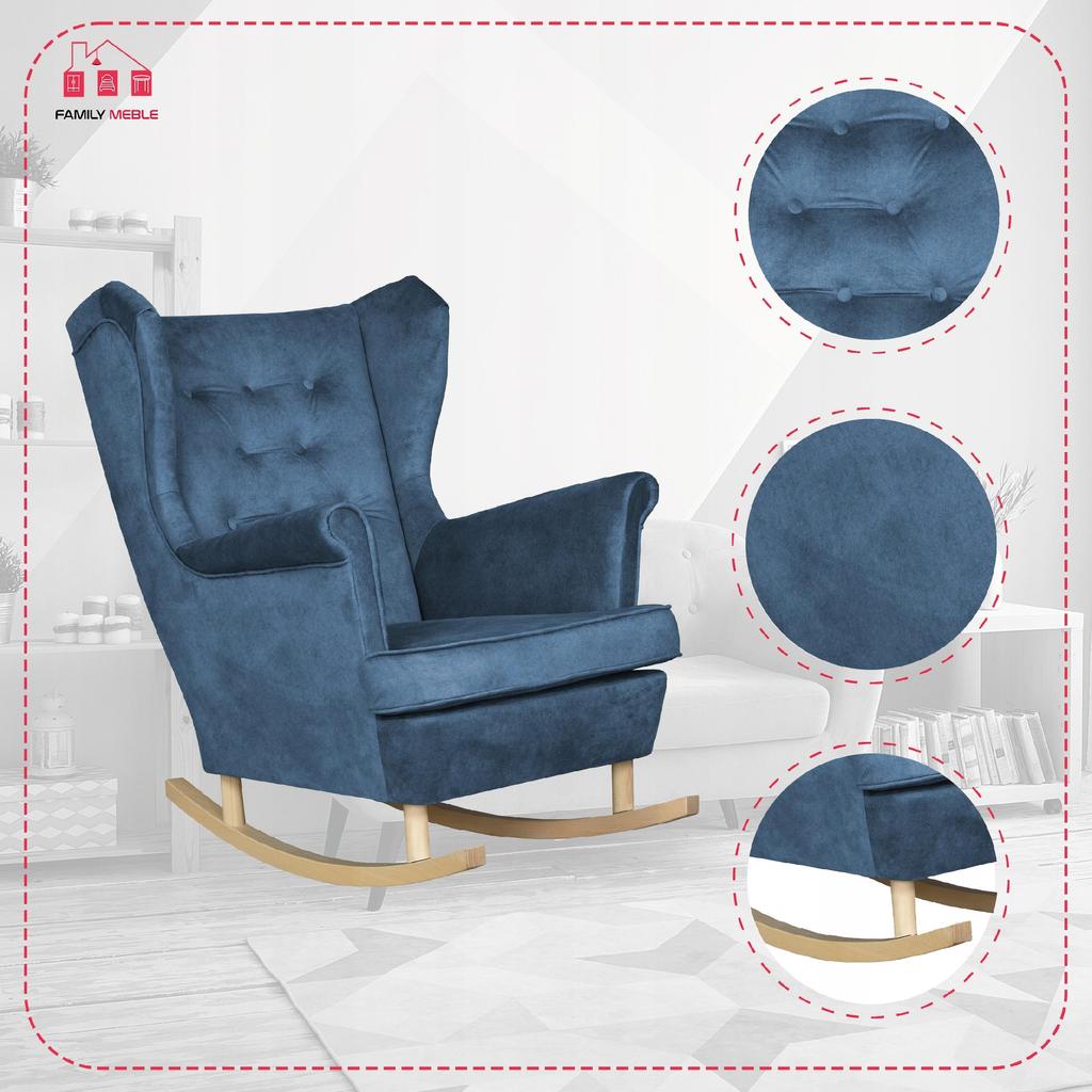 Ohrensessel Diana Schaukelstuhl skandinavisch Family Meble Jeans Bezug klar