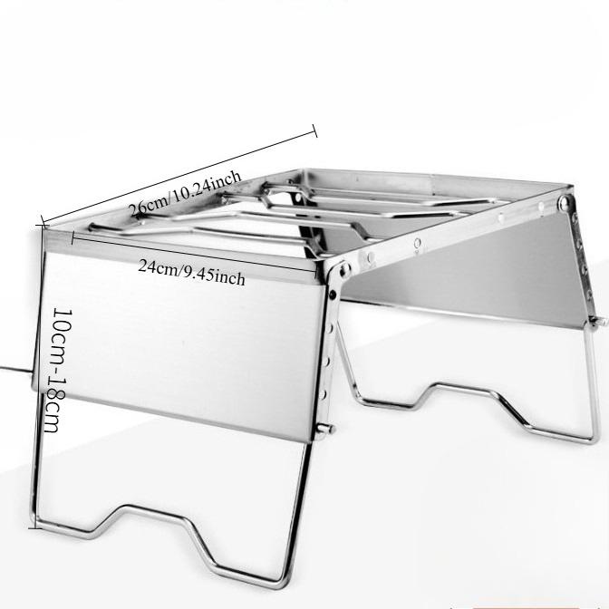 

Stainless Steel Folding Multi-Functional Windshield, Windproof Cooking Rack, Stove Head Support, Portable Picnic Pot Holder серебряный