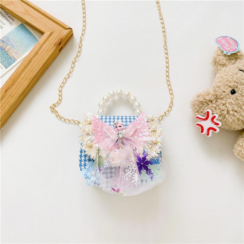 Stilvoller Prinzessinnen-Rucksack für Mädchen, verziert mit Perlen und Cartoon-Mustern in lebendigen Farben