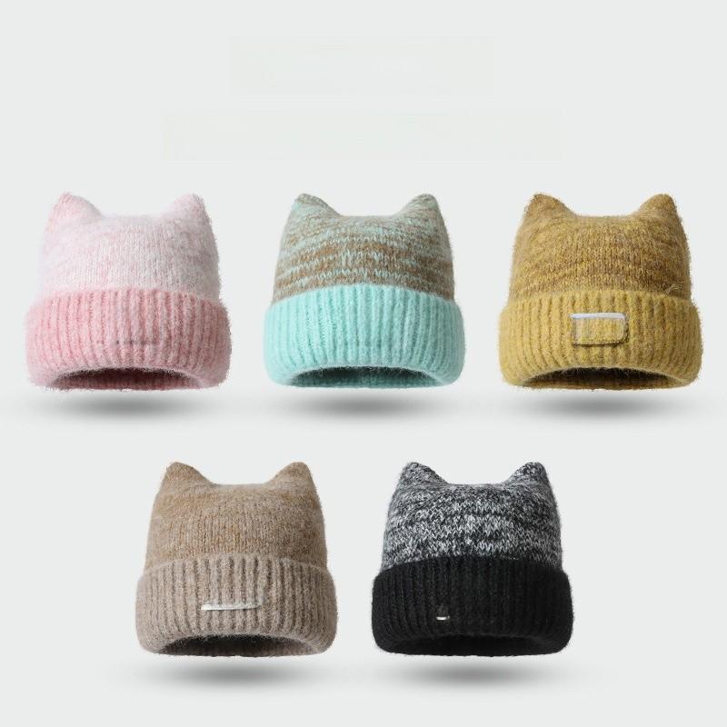 Knit Hat For Women Autumn Winter Acrylic Warm Windproof Cozy Sweater Style For Casual Outdoors