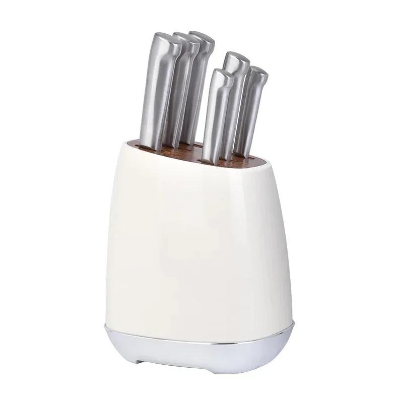 Knife Holder Seven Piece Set Knife Holder White Stainless Steel Kitchen Knife Holder Storage Rack Stainless Steel Knife Matching белый