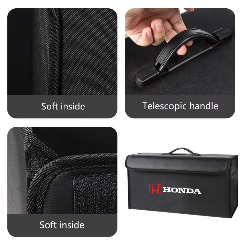 Car Trunk Organizer Box Large Capacity Auto Storage Bag Tools For Honda Pilot Odyssey Civic HR-V Prologue ZR-V Passport Fit Free