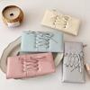 Portable Strap Bow Wallet PVC Multiple Card Balletcore Card Bag Anti-splash Water Solid Color Long Leather Purse School