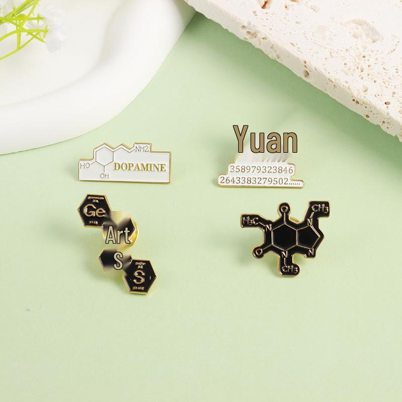 Math & Chemistry Molecule Design Alloy Brooch - Science Teaching Ornament