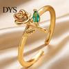 Daily Wear Adjustable Ring Rose Flower Stackable Band for Women Girls Layered Carving Wrap Open Jewelry Gift Birthday Valentine's Day