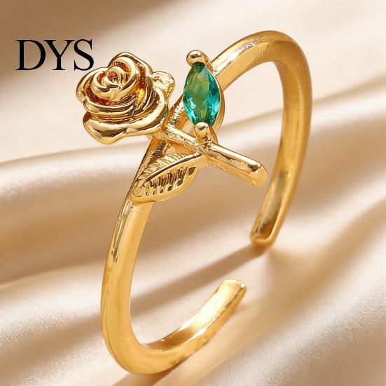Daily Wear Adjustable Ring Rose Flower Stackable Band for Women Girls Layered Carving Wrap Open Jewelry Gift Birthday Valentine's Day