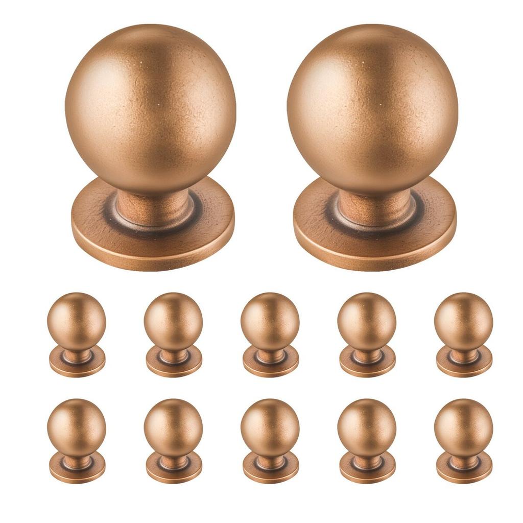 Cabinet Knobs, 12 Pack, 25 Mm Zinc Alloy Drawer Pulls Door Handles, Round Kitchen Dresser Solid Knobs Cupboard Hardware with Screws for Bathroom