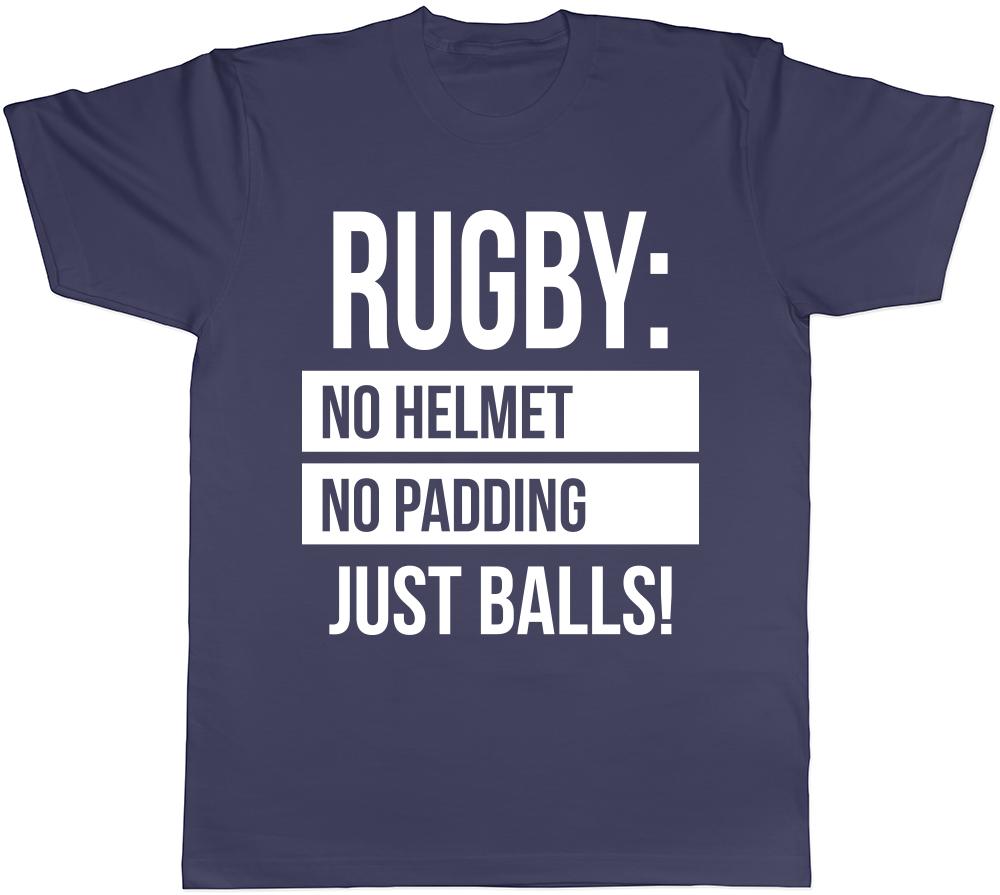 Rugby No Helmet No Padding Just Balls Unisexs Unisexs Ladies TShirt Tee