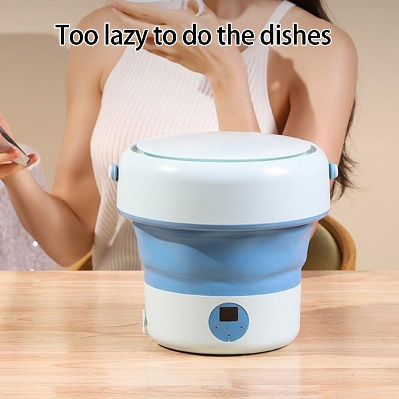 Portable Folding Miniature Dishwasher Dishwashing Machine Turbocharged Water Flows Dish Washer for Apartments Camping