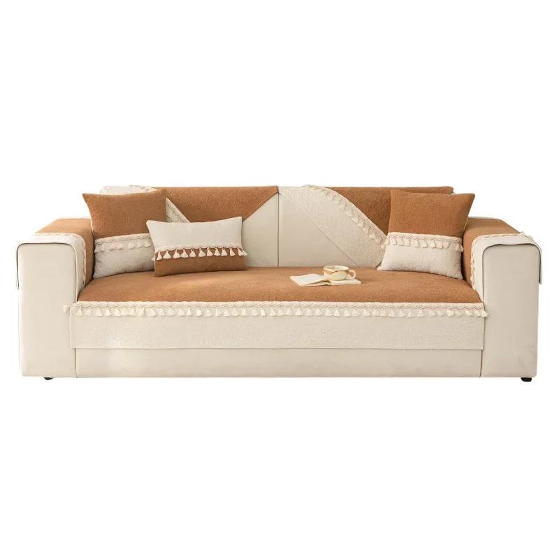 Non-Slip Chenille Sofa Cover for Living Room Four Seasons Universal Sofa Cushion French Style Light Luxury Couch Covers Home