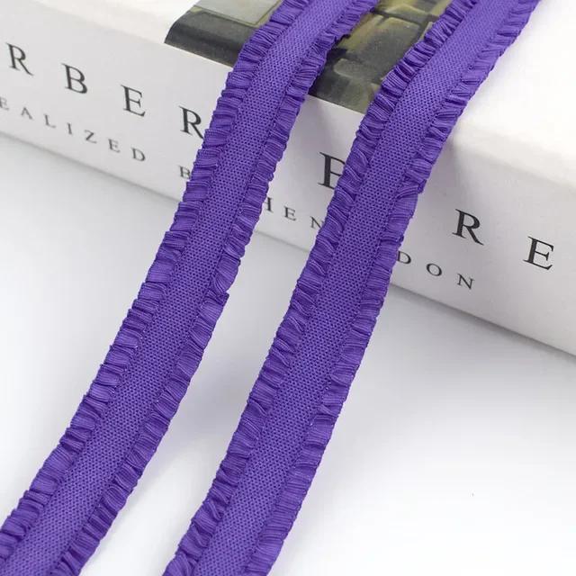 5/10Yards Meetee 12mm Ruffled Elastic Band Colorful Pleated Stretch Lace Trim Headdress Ribbon DIY Garment Sewing Accessories