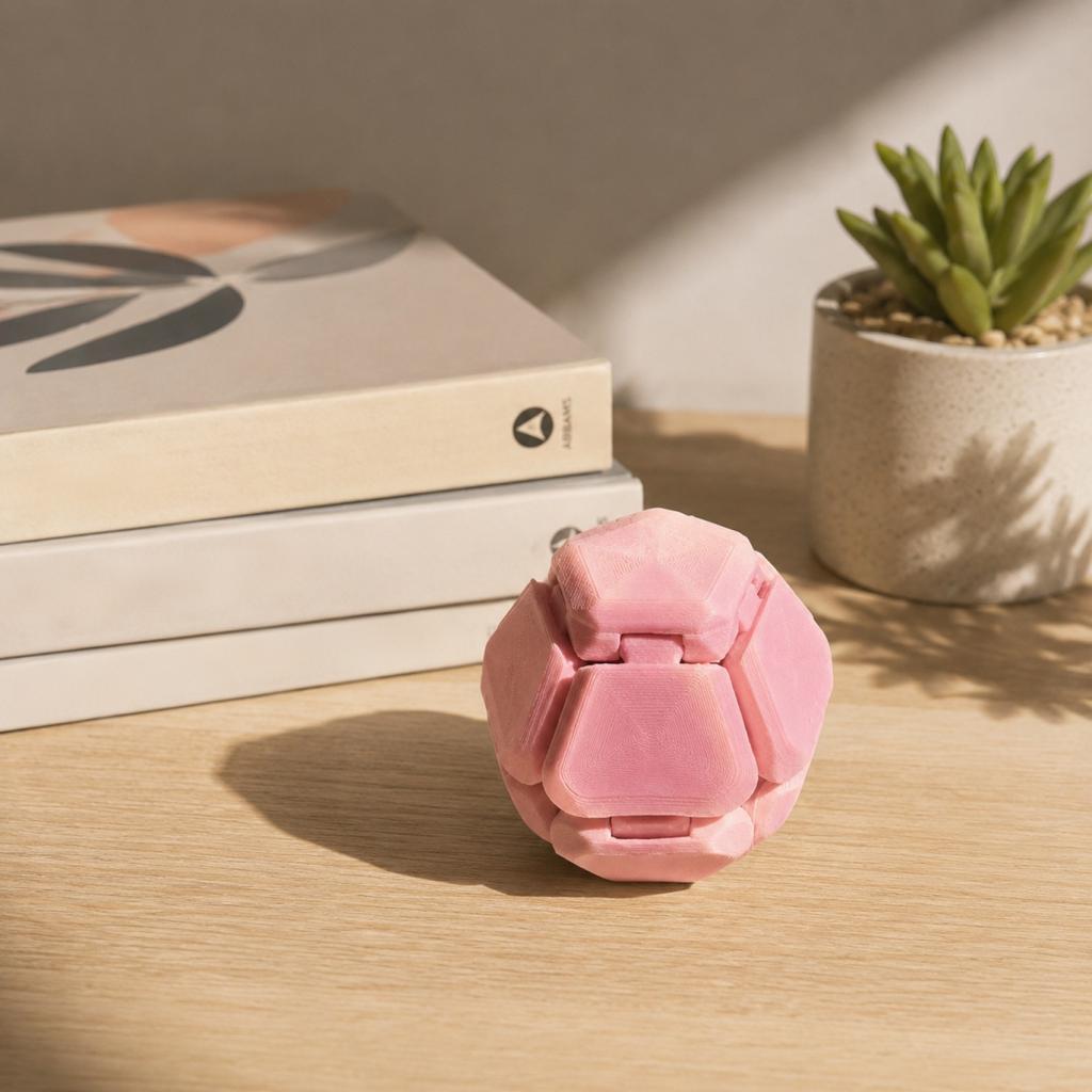 3D Printed Transformable Origami Cube Puzzle Toy Stress Relief Fidget Handheld Craft Decorative Item Portable Design