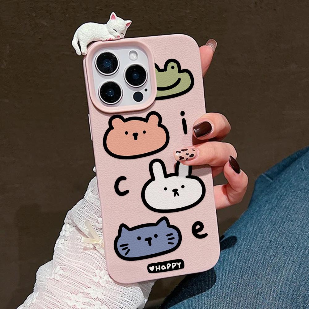 3D Phone Case for iPhone 11 13 17 Pro Max 17 Air Case iPhone 13 15 16 Pro Max 12 14 Pro Max 14 15 Plus Cute 3D Kitten Cartoon Leather