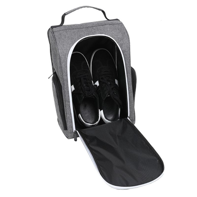 Golf Shoe Bag with Ventilation & Outside Pocket Travel Shoes Pouch Golf Shoe Carry Tote Bag Zippered Sport Shoes Bag