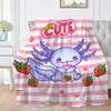 Cute Axolotl Flannel Blanket Throw Carpet Soft Warm Plush Lightweight Microfiber for Bed Couch Chair Living Room Birthday Gifts