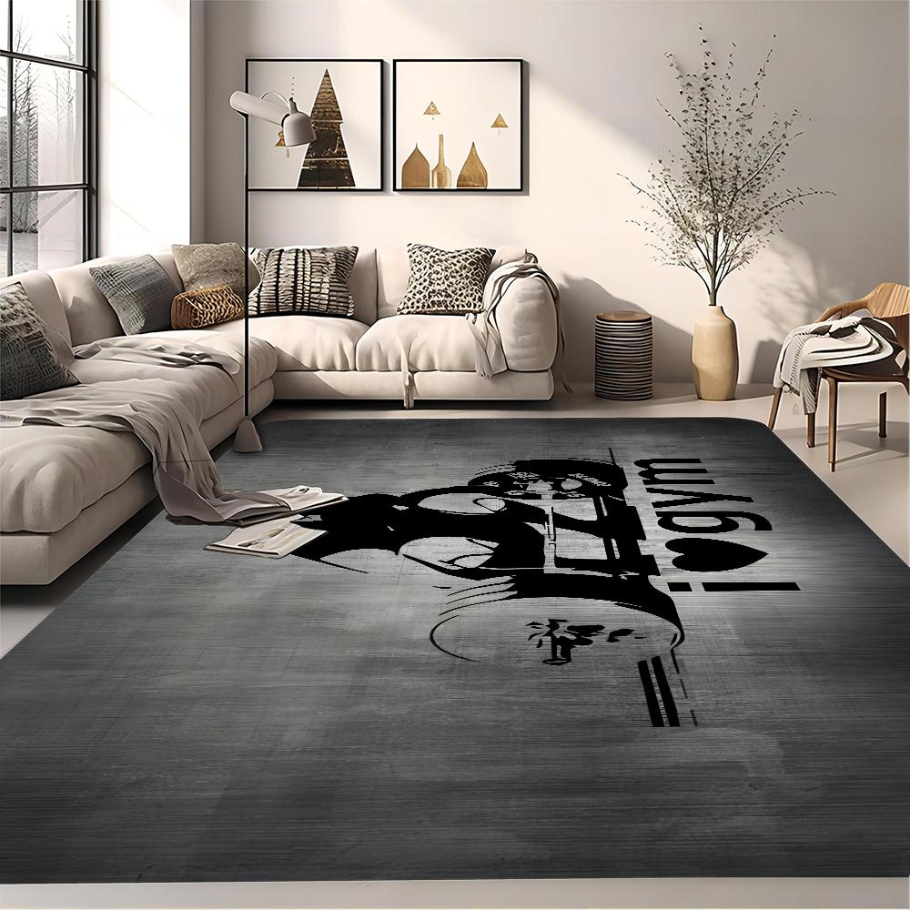 No Pain No Gain GYM Room Mats Washable Non-Slip Living Room Sofa Chairs Area Mat Kitchen Alfombra