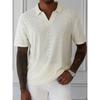 Camiseta de Verano Nueva de Manga Corta Tejido Jacquard Hueco de Punto Cárdigan para Hombre