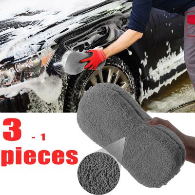 Ultrafeiner Mikrofaser Auto Waschschwamm Block Weich Groß Motorrad Autopflege Detailing Pinsel Pad Reinigungstuch Auto Waschsachen