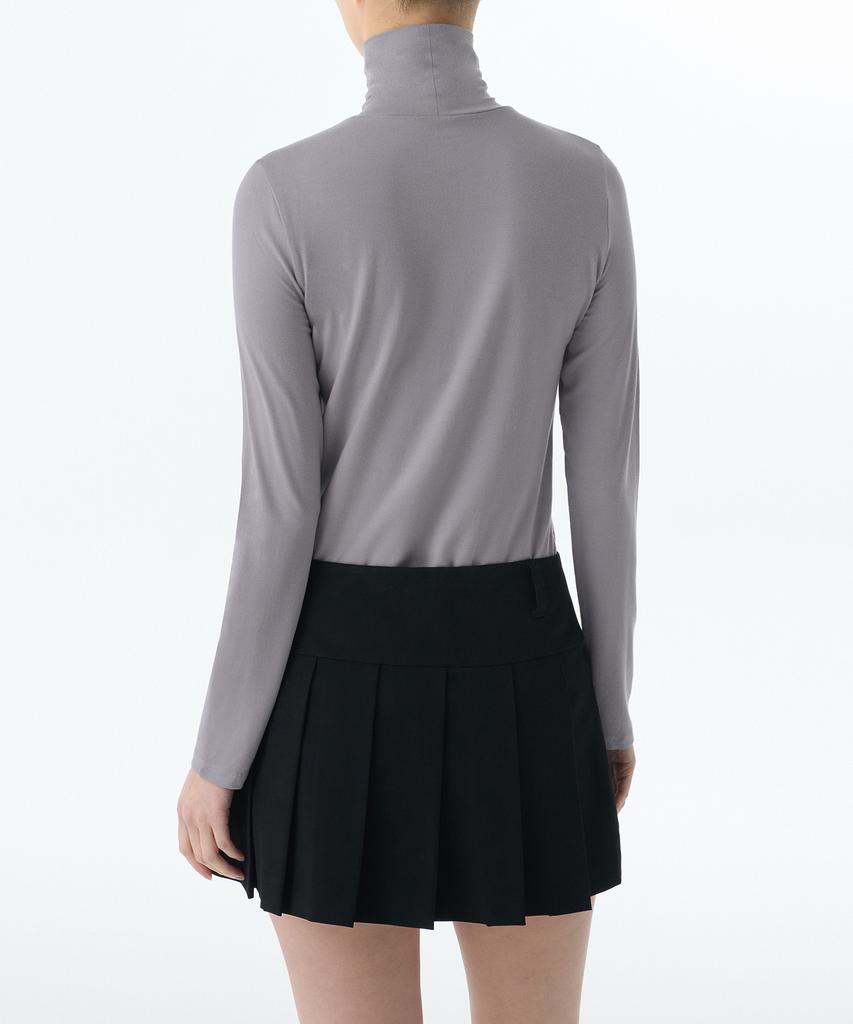 MUSINSA STANDARD WOMAN Women'S Tencel Slim Turtleneck T-Shirt [Purple Grey]