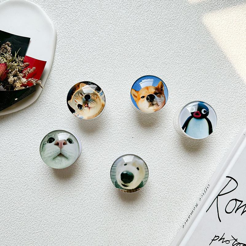 Cute Penguin Puppy Cat Mobile Phone Airbag Bracket Back Sticker Retractable Stable Desktop Wind Niche
