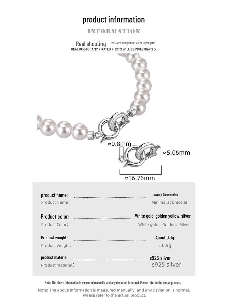 18K Gold & 925 Silver Double Circle End Clasp Charms for DIY Bracelets & Necklaces