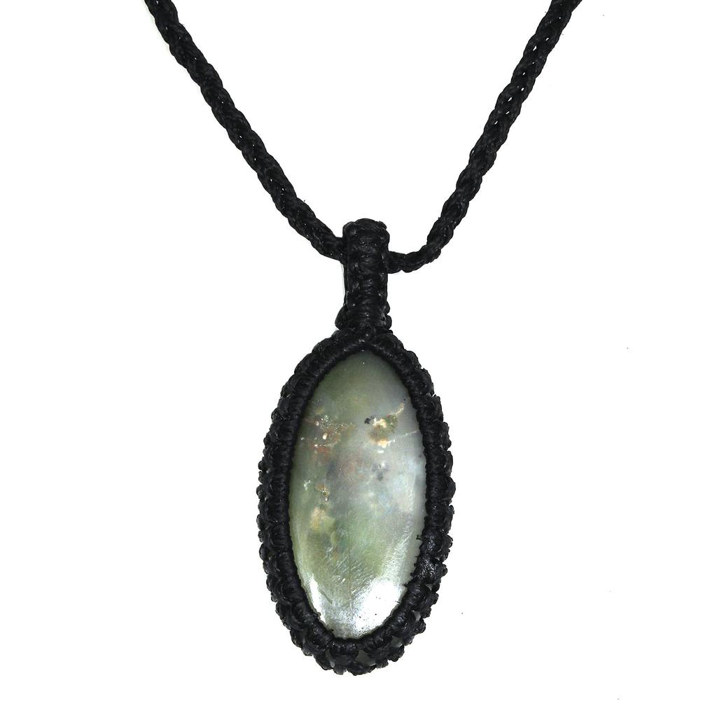 Chrysoprase Gemstone Holloween Gifted Jewelry Macrame Gift For Her Necklace