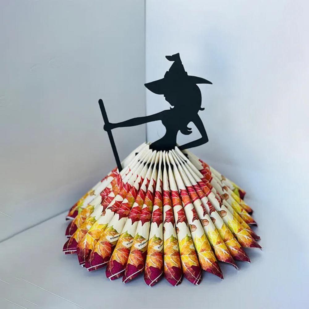 Witch Image Witch Figure Decorations Black Halloween Napkin Holder  Desktop