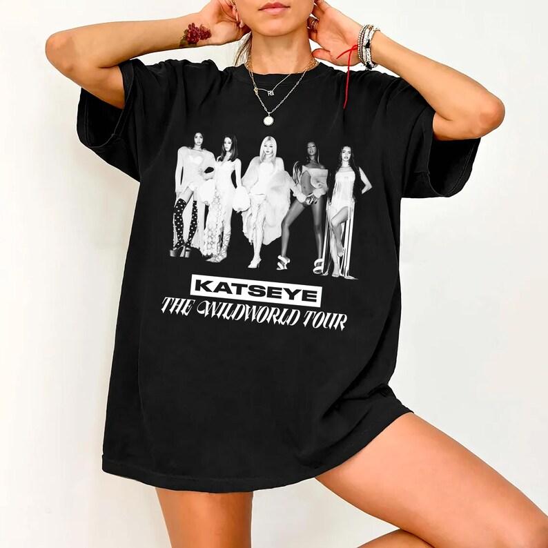 2026 Summer Fashion Trendy Tee Unisex Vintage Top Vintage KATSEYE Shirt Beautiful Chaos Tour Tee Gabriela Fan Sweatshirt Kpop Merch 4XL