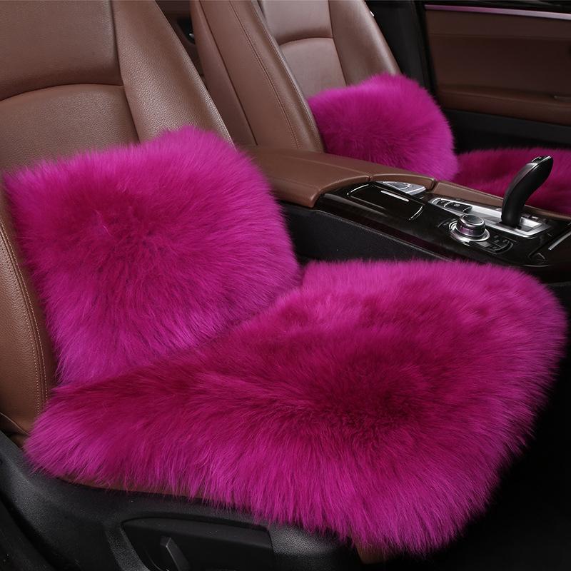 11 Colors Australian Pure Natural Wool Car Seat Cover Long Plush Sheepskin Winter Seat Cushion Waist Pillow Fuzzy Seat