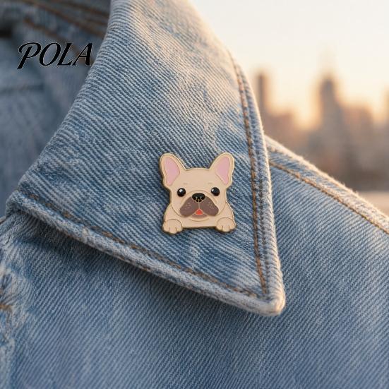 Brooch Pin, Dog Head Design Enamel Lapel Pin, Easy To Fix Outfit Badge with Strong Safety Pin Bottom, Scratch-resistant Brooch for Clothes And