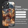 Winter Christmas Snowman Pattern Tempered Glass Phone Case for IPhone 16 Pro Max 16e 15 14 13 12 Mini 11 X XS 7 8 14 Plus Cover