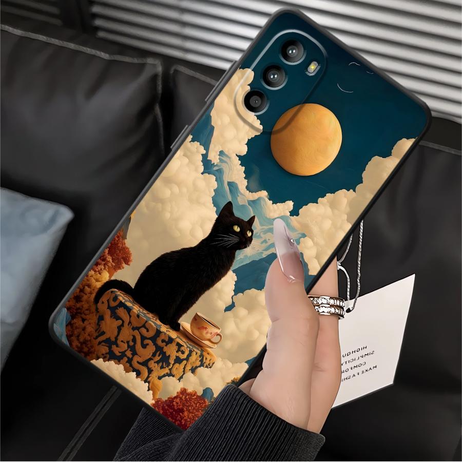 Cartoon Duck Cat Phone Cover Case for Motorola Moto G52 G32 G60s G71 G50 G22 Edge40 G53 G30 Edge 20 Pro 30 Lite G51 G73