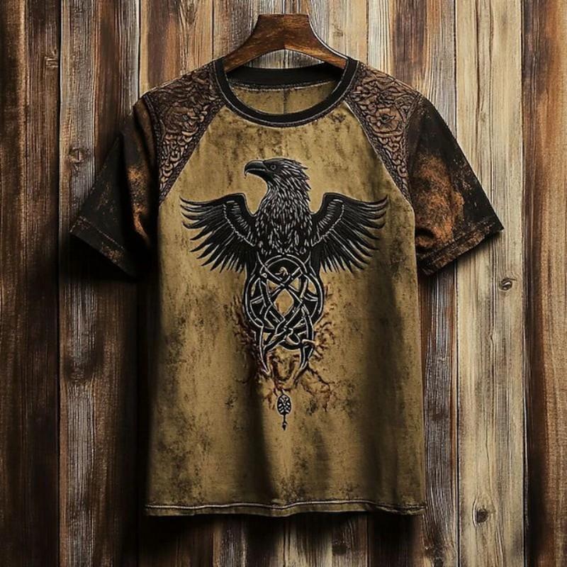 

Vintage Men s T Shirt Short Sleeve Ethnic Prints Casual O-Neck Oversized Pullover Fashion Streetwear Male Clothing T-Shirts XXL