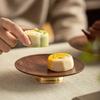 Walnut Exquisite Tea Tray Chinese Small Tall Snack Tray Zen Tall Snack Cake Tray Pot Bearing Home Kitchen Storage Plate