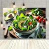 2D Flat Printed Vegan Salad Backdrop for Kitchen & Cafe Decor