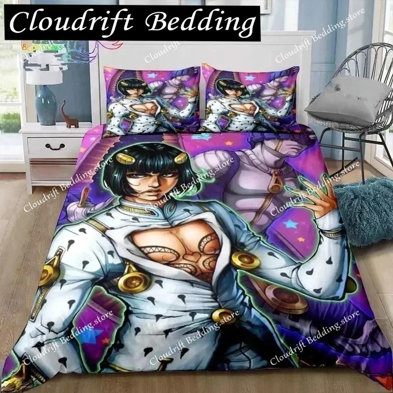 JoJolion Adventure Bedding Set Single Twin Full Queen King Size Bed Set Adult Boys Bedroom Anime Printed Bedding Gift