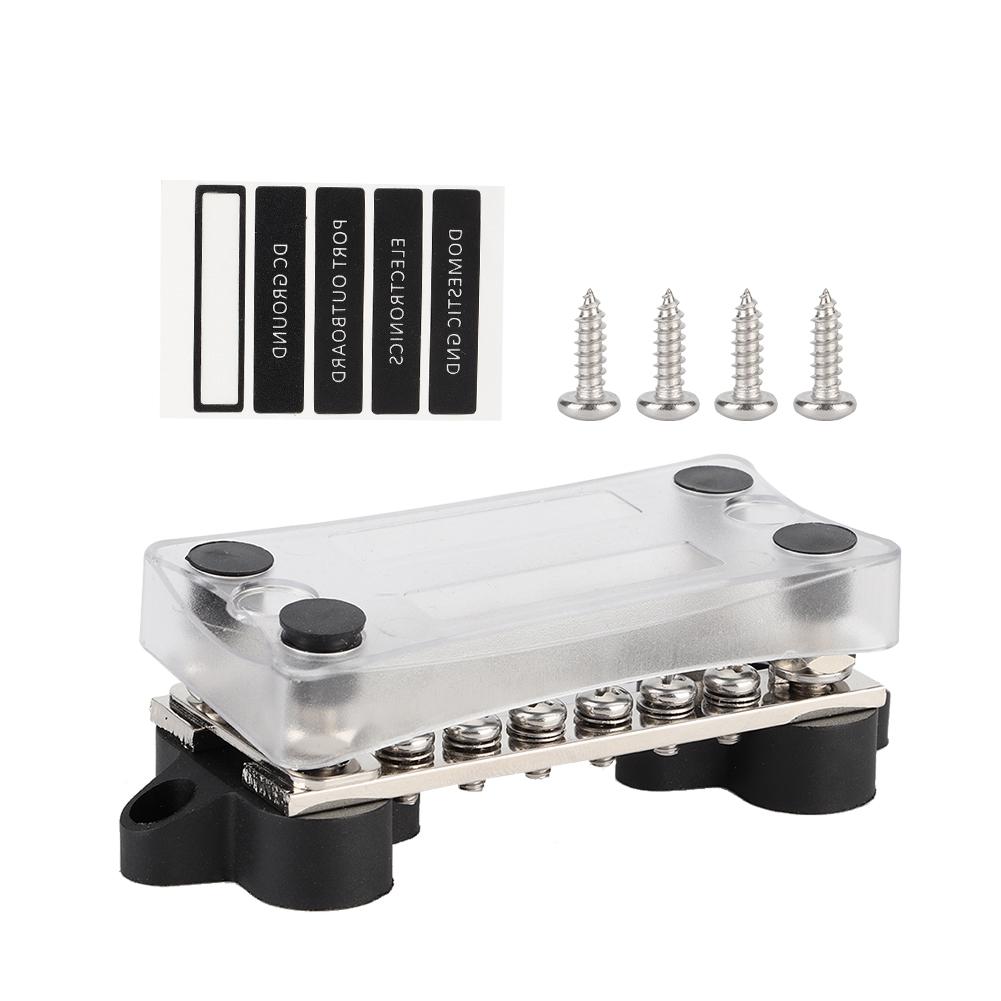 16 Way 100A Bus Bar 4 Studs Car Boat Marine Power Distribution Terminal Block with Cover