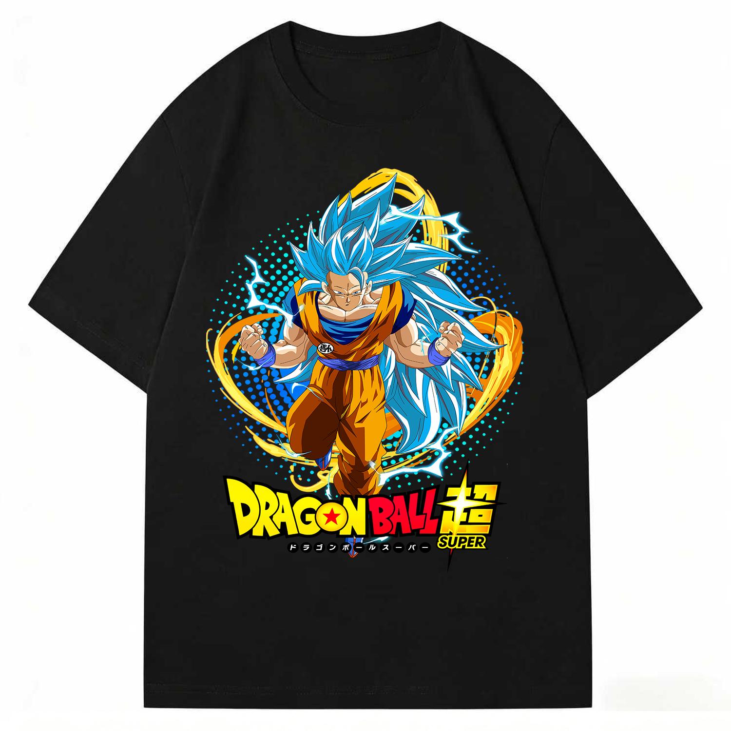

Dragon Ball Super Son Goku Super Saiyan Blue TShirt Graphic Print Crew Neck Pure Cotton High Street Fashion Tops For Men Women S