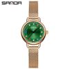 Women's Sanda Round Quartz Wristwatch - Elegant, Diamond-Accented, Light Luxury, Waterproof.
