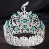 Baroque Large Round Diadem Bridal Crown Pageant Miss Tiaras Headdress Bride Wedding Dress Hair Jewelry Accessories