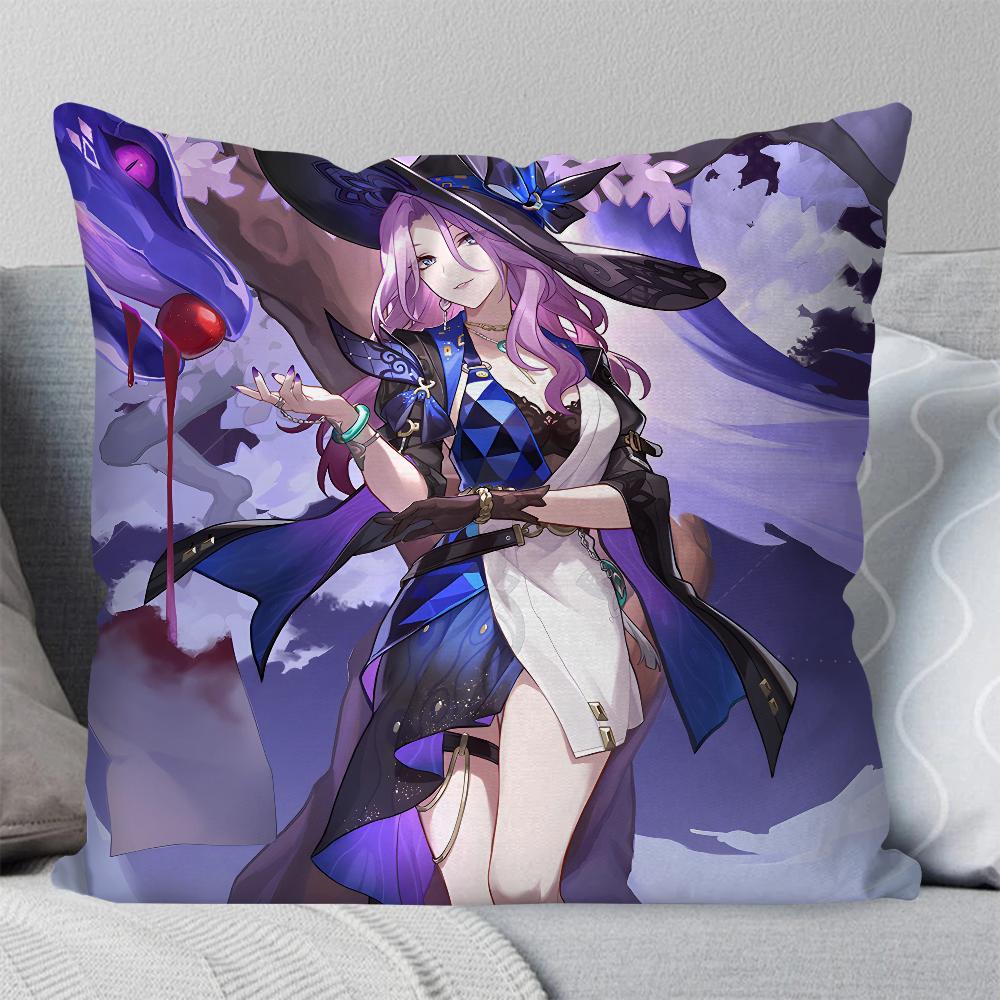 Jade Honkai Star Rail Anime Pillow Case Square Pillow Bedroom Sofa Leisure Comfort Cushion Car Living Room Home Decoration 40X40