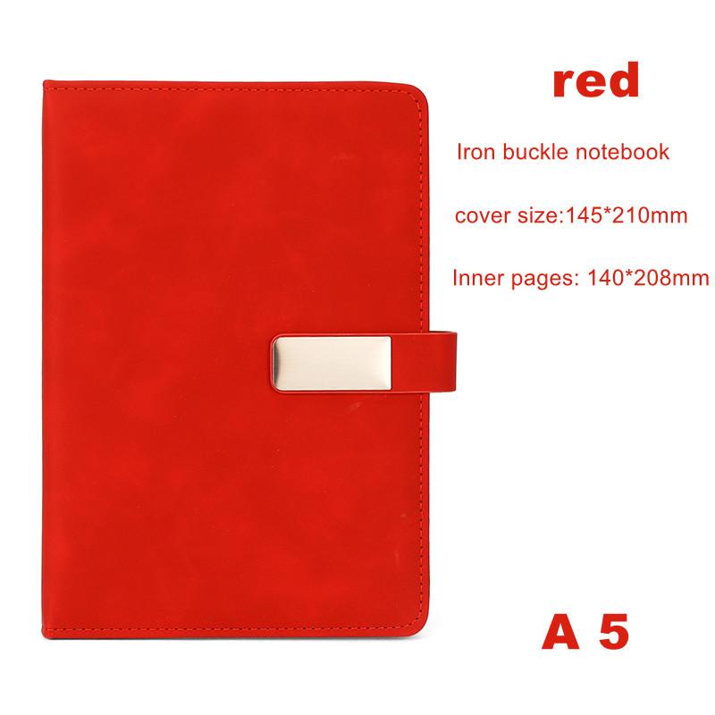 A5 Size Business Notebook with 80g Beige Paper Lined Magnetic Buckle Hard Leather Cover Diary Journal in 6 Designs to Choose