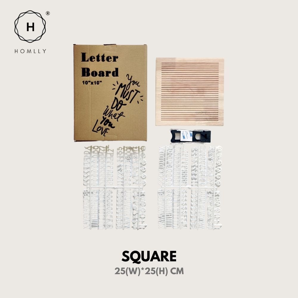 

Homlly Full Oak Wood Letter Message Board Square 25*25cm